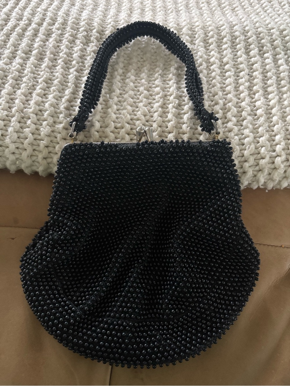 Vintage Black Beaded Handbag